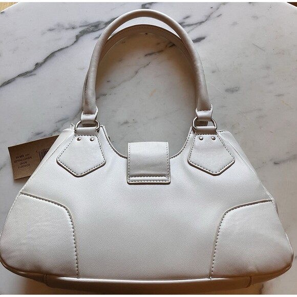 NWT Steve Madden Blisa Moto Shoulder Bag Cream Bone Logo MSRP $88 Small Flaw - Picture 10 of 16